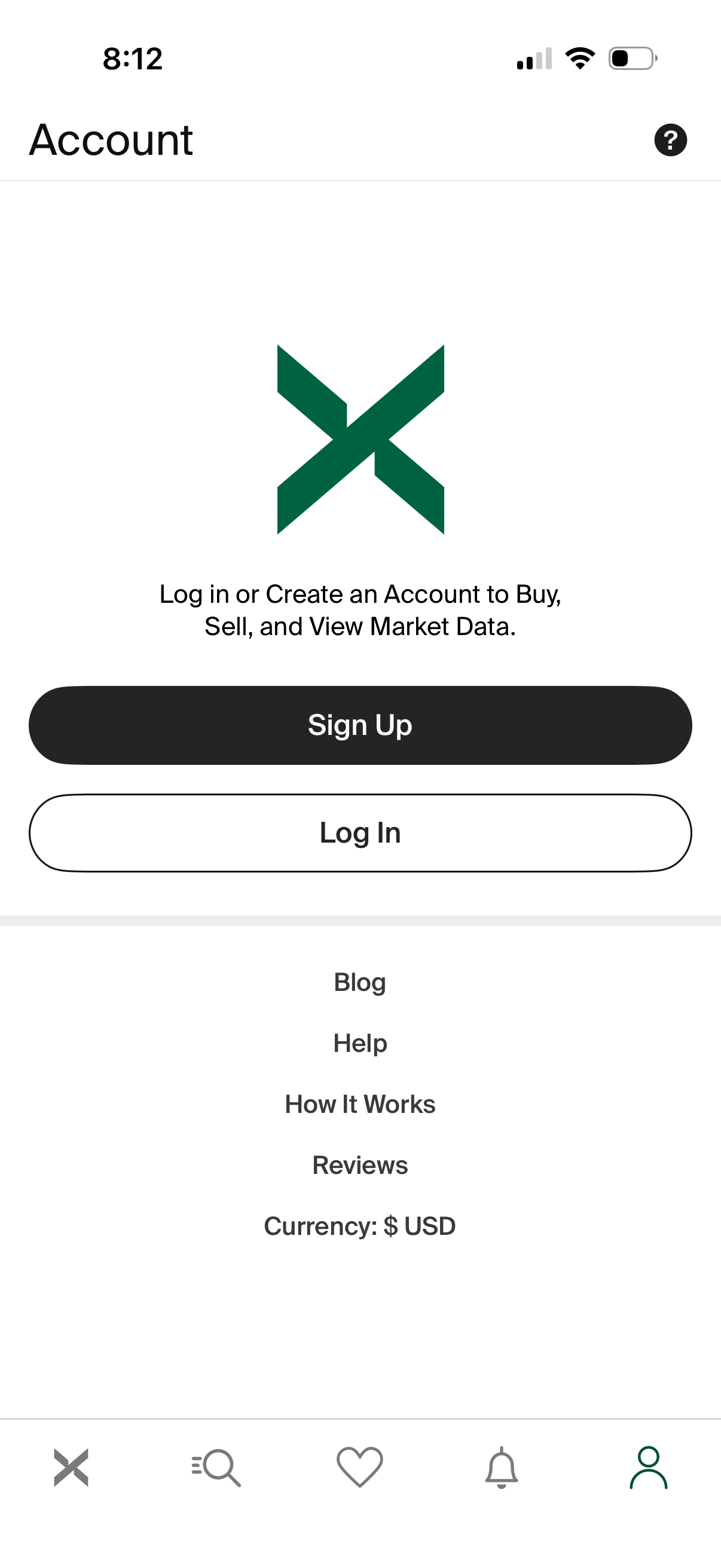 stockx signup screenshot